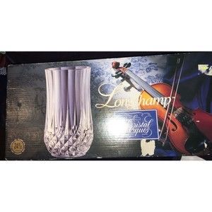 NEW J.G. Durand 4 Cristal D'Arques Longchamp Diamond Crystal Highball Gl…